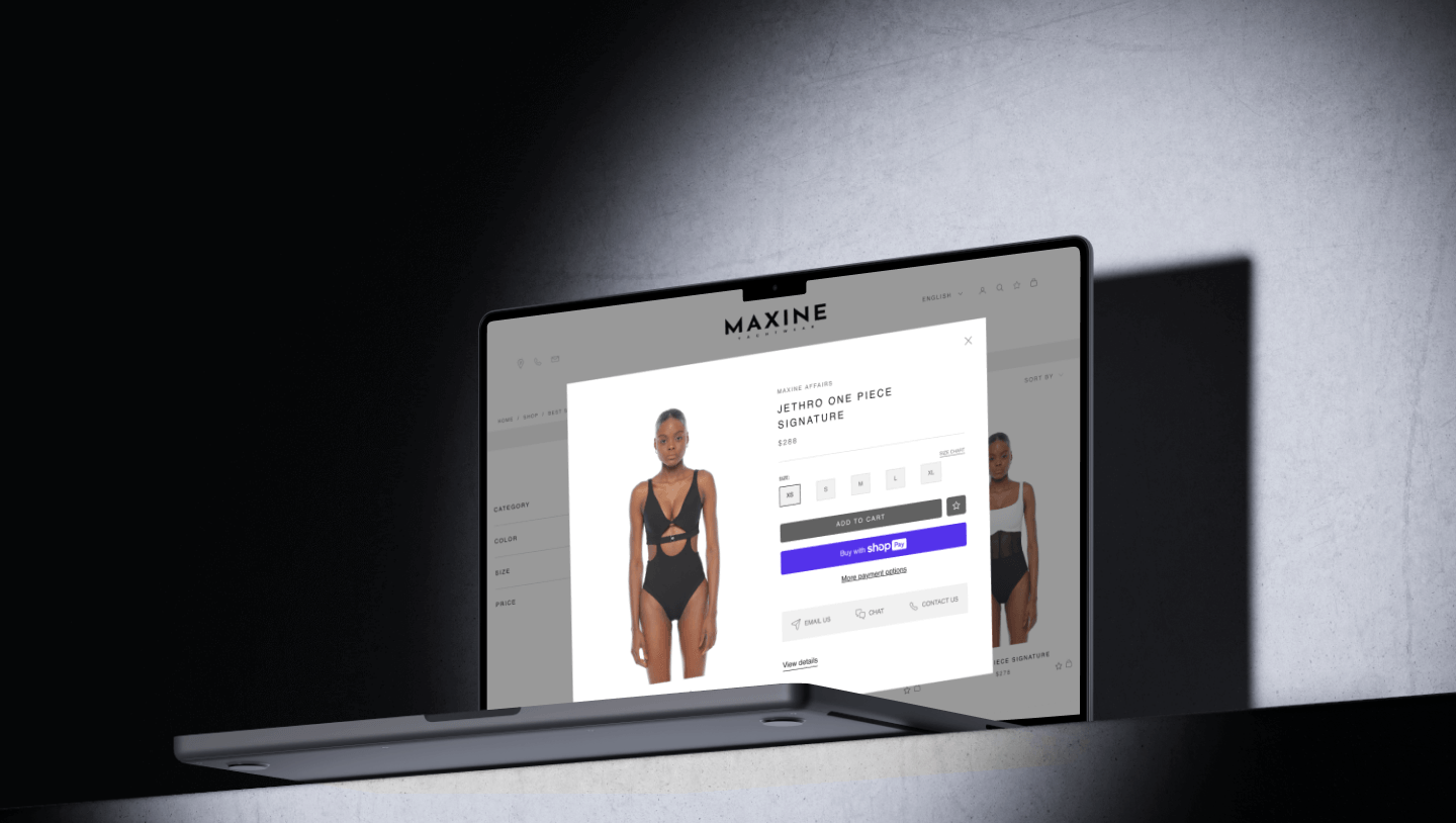 MacBook showcasing Maxine website